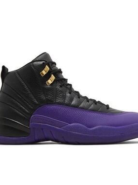 Jordan 12 Retro Black and Purple “Field Purple” Basketball Sneakers size 7 NWB